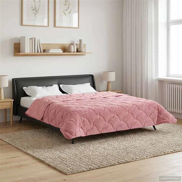 Grote foto vidaxl vol jaar dekbed roze 200 x 220 cm microfiber en teddy fleece huis en inrichting bedden