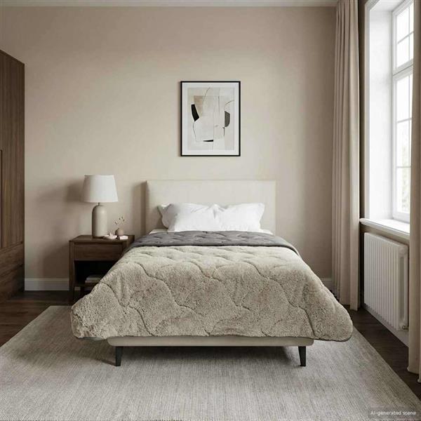 Grote foto vidaxl vol jaar dekbed gekwilt lichtgrijs 155 x 200 cm huis en inrichting bedden