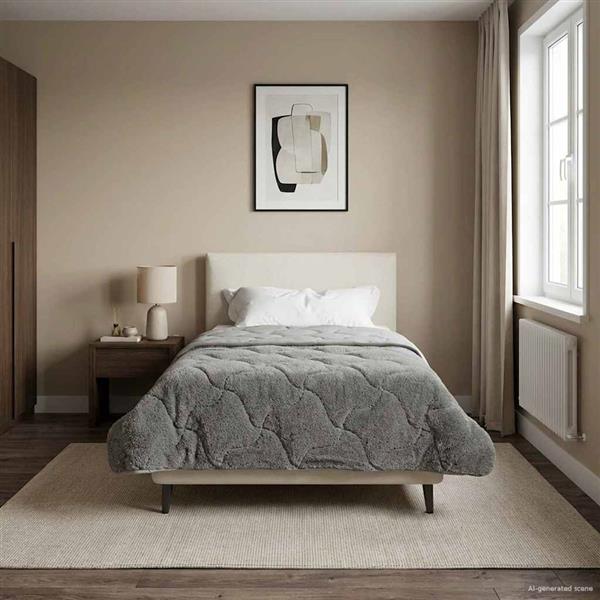 Grote foto vidaxl vol jaar dekbed gekwilt antraciet 140 x 220 cm huis en inrichting bedden