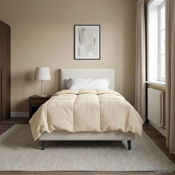 Grote foto vidaxl winter dekbed gekwilt cr me 155 x 220 cm microfiber huis en inrichting bedden