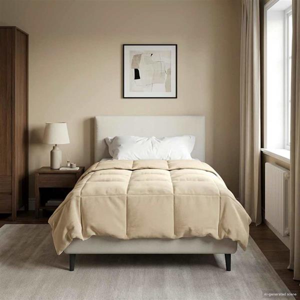 Grote foto vidaxl winter dekbed gekwilt cr me 155 x 200 cm microfiber huis en inrichting bedden