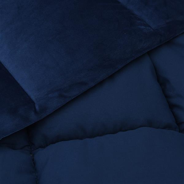 Grote foto vidaxl winter dekbed gekwilt donkerblauw 155 x 200 cm microfiber huis en inrichting bedden
