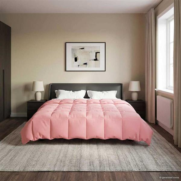 Grote foto vidaxl winter dekbed gekwilt roze 240 x 260 cm microfiber huis en inrichting bedden