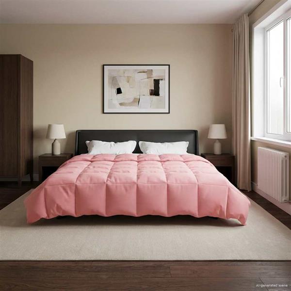 Grote foto vidaxl winter dekbed gekwilt roze 200 x 200 cm microfiber huis en inrichting bedden