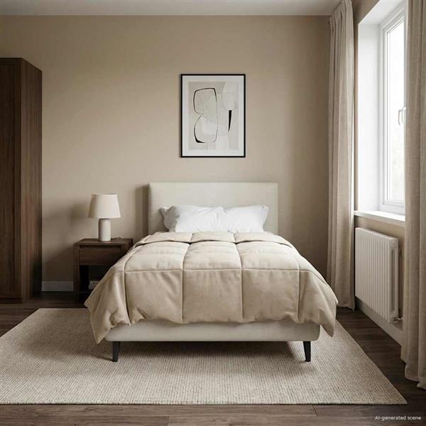 Grote foto vidaxl winter dekbed gekwilt roze 135 x 200 cm microfiber huis en inrichting bedden