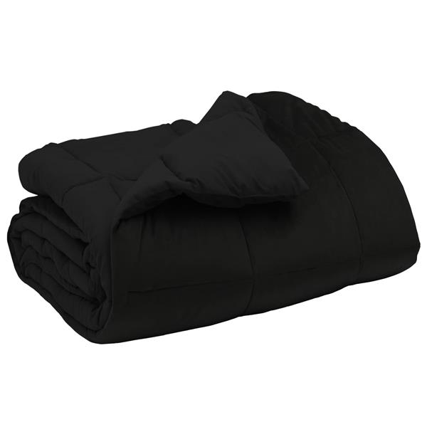 Grote foto vidaxl winter dekbed gekwilt zwart 220 x 260 cm microfiber huis en inrichting bedden