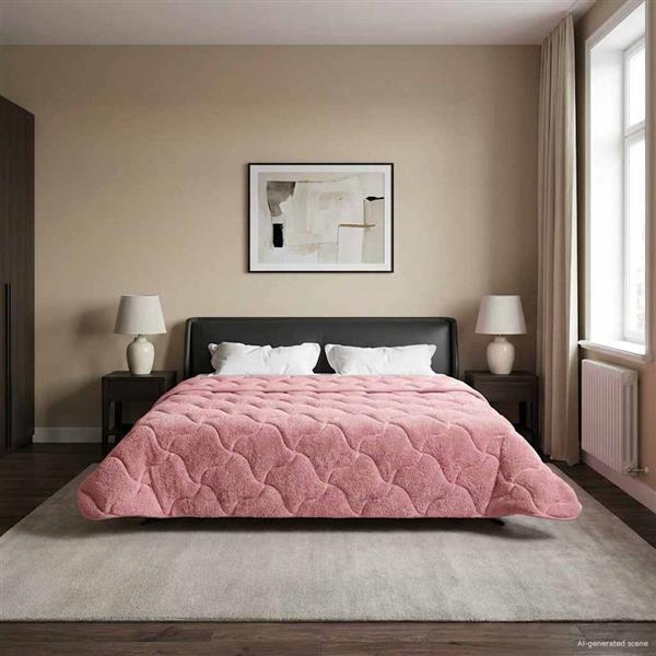 Grote foto vidaxl vol jaar dekbed roze 200 x 220 cm microfiber en teddy fleece huis en inrichting bedden