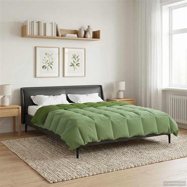 Grote foto vidaxl vol jaar dekbed gekwilt groen 220 x 260 cm microfiber huis en inrichting bedden