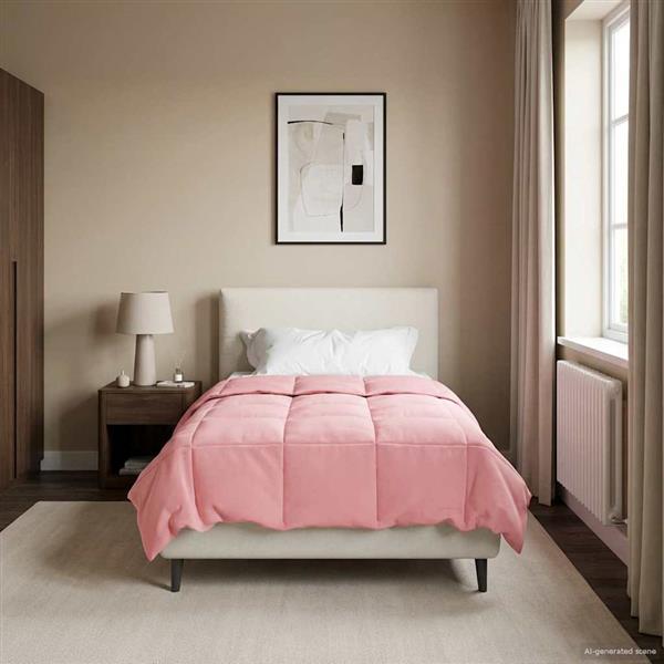 Grote foto vidaxl vol jaar dekbed gekwilt roze 155 x 220 cm microfiber huis en inrichting bedden