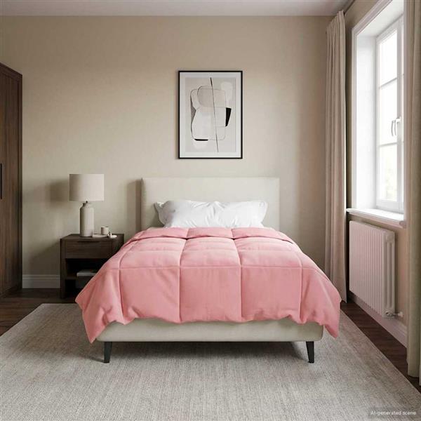 Grote foto vidaxl vol jaar dekbed gekwilt roze 140 x 220 cm microfiber huis en inrichting bedden