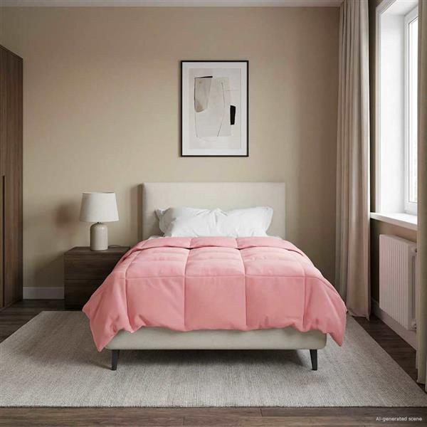 Grote foto vidaxl vol jaar dekbed gekwilt roze 135 x 200 cm microfiber huis en inrichting bedden