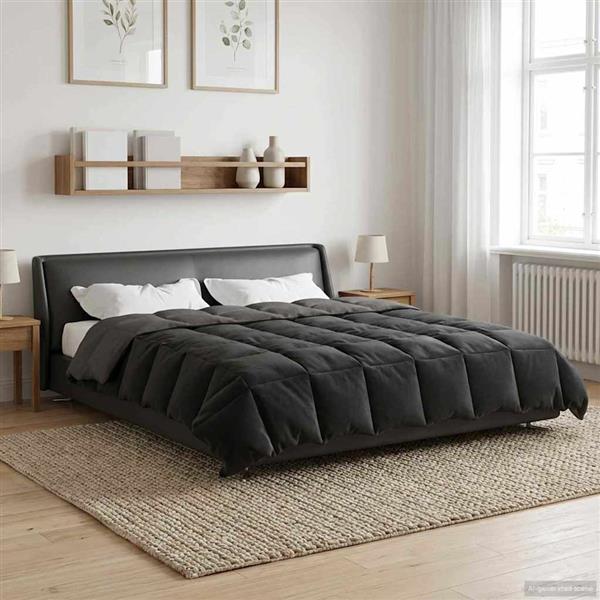 Grote foto vidaxl vol jaar dekbed gekwilt lichtgrijs 200 x 240 cm microfiber huis en inrichting bedden