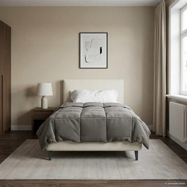 Grote foto vidaxl vol jaar dekbed gekwilt lichtgrijs 140 x 200 cm microfiber huis en inrichting bedden