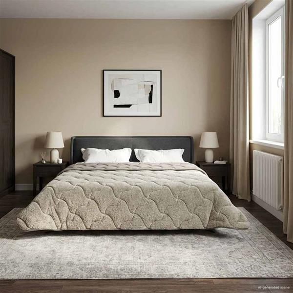 Grote foto vidaxl vol jaar dekbed gekwilt lichtgrijs 200 x 220 cm huis en inrichting bedden