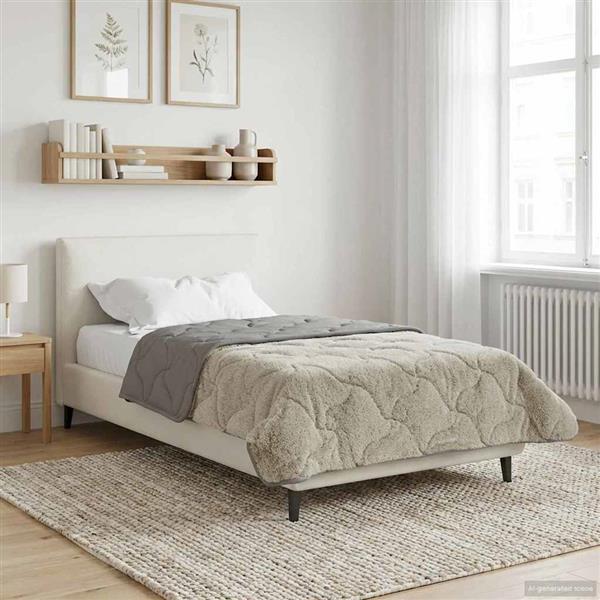 Grote foto vidaxl vol jaar dekbed gekwilt lichtgrijs 140 x 220 cm huis en inrichting bedden