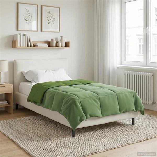 Grote foto vidaxl zomer dekbed gekwilt groen 140 x 200 cm microfiber huis en inrichting bedden