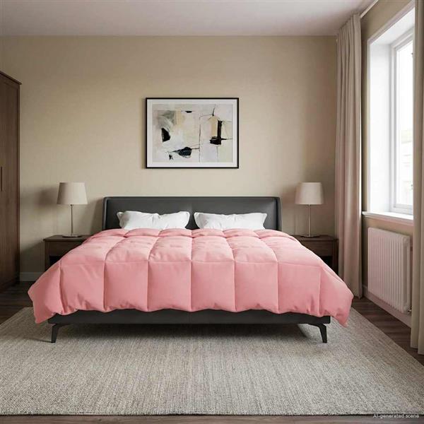 Grote foto vidaxl zomer dekbed gekwilt roze 240 x 260 cm microfiber huis en inrichting bedden