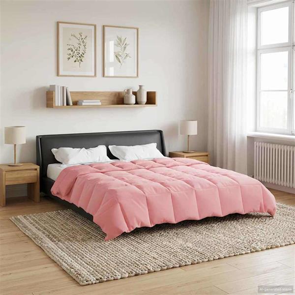 Grote foto vidaxl zomer dekbed gekwilt roze 220 x 260 cm microfiber huis en inrichting bedden
