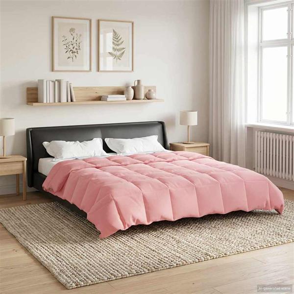 Grote foto vidaxl zomer dekbed gekwilt roze 200 x 220 cm microfiber huis en inrichting bedden