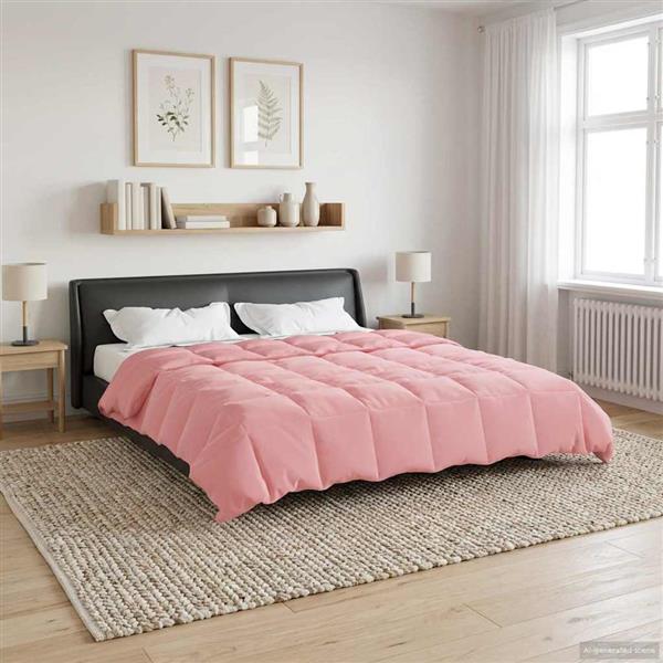 Grote foto vidaxl zomer dekbed gekwilt roze 200 x 200 cm microfiber huis en inrichting bedden