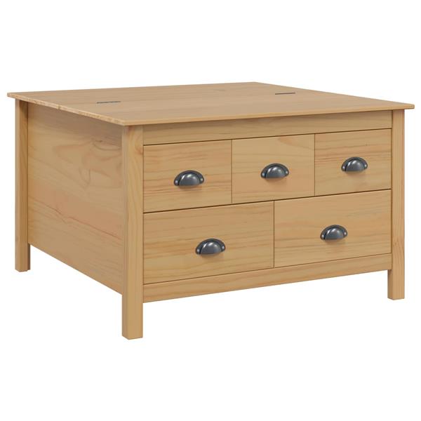 Grote foto vidaxl salontafel honingbruin 79.5 x 79.5 x 49 cm massief vurenhout huis en inrichting eettafels