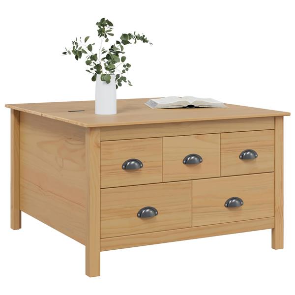 Grote foto vidaxl salontafel honingbruin 79.5 x 79.5 x 49 cm massief vurenhout huis en inrichting eettafels