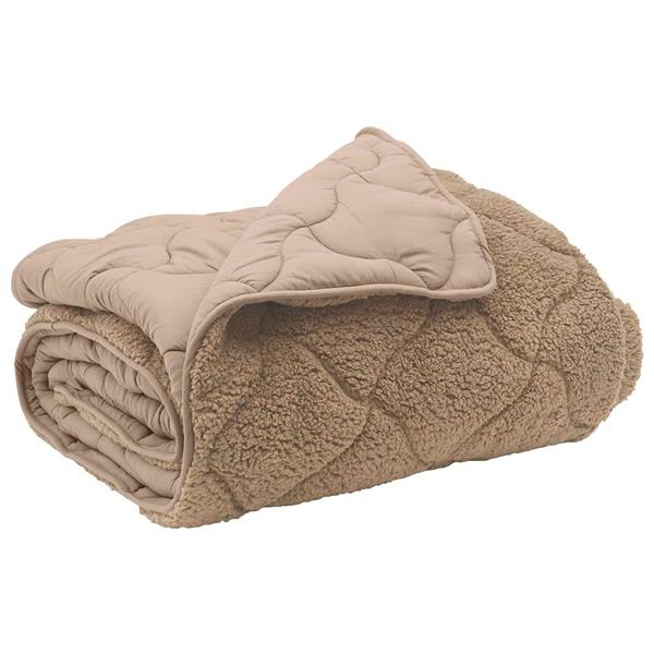 Grote foto vidaxl zomer dekbed taupe 220 x 260 cm microfiber en teddy fleece huis en inrichting bedden