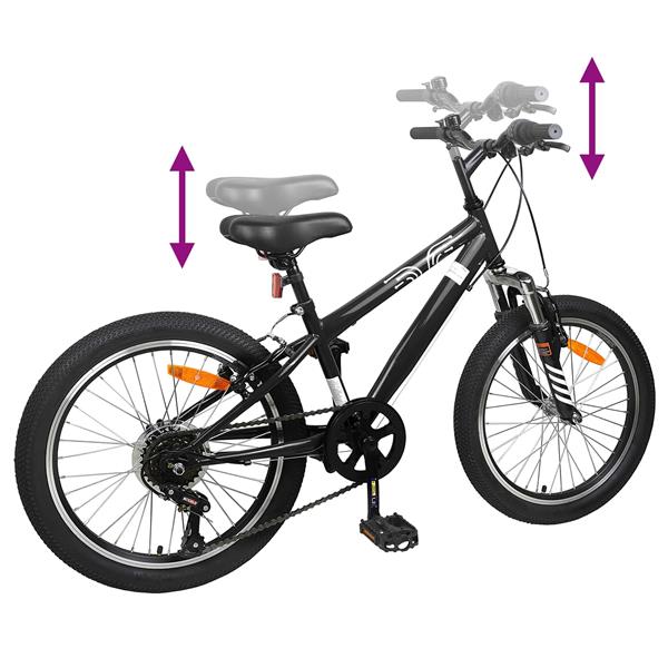 Grote foto vidaxl kids mountain bike 20 inch 6 speed voor 5 8 jaar oud zwart fietsen en brommers herenfietsen