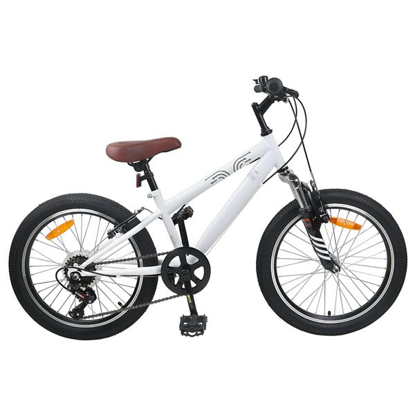Grote foto vidaxl kids mountain bike 24 inch 6 speed voor 8 12 jaar oud wit fietsen en brommers herenfietsen