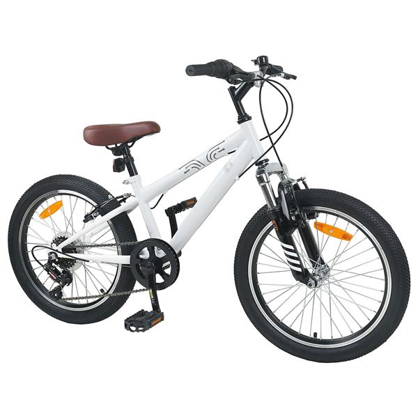 Grote foto vidaxl kids mountain bike 24 inch 6 speed voor 8 12 jaar oud wit fietsen en brommers herenfietsen