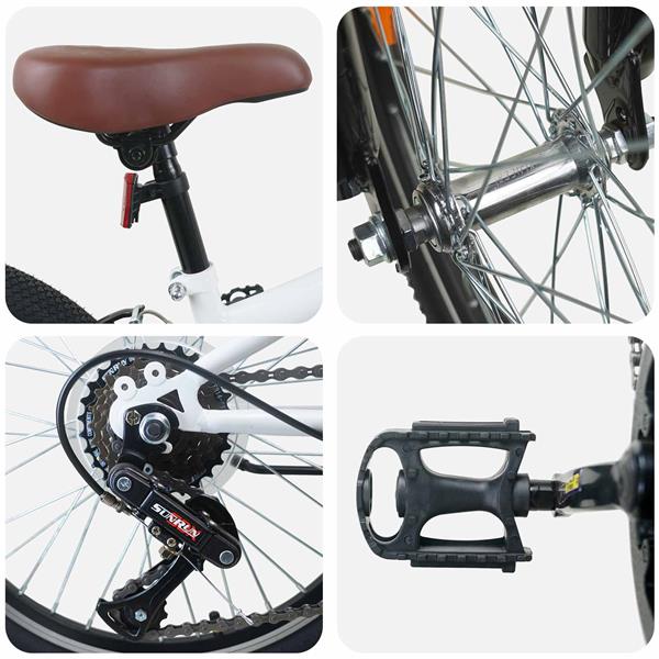 Grote foto vidaxl kids mountain bike 20 inch 6 speed voor 5 8 jaar oud wit fietsen en brommers herenfietsen