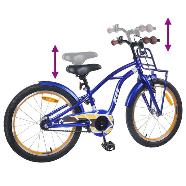 Grote foto vidaxl kinderfiets 20 inch voor 6 11 jaar oud donkerblauw fietsen en brommers herenfietsen