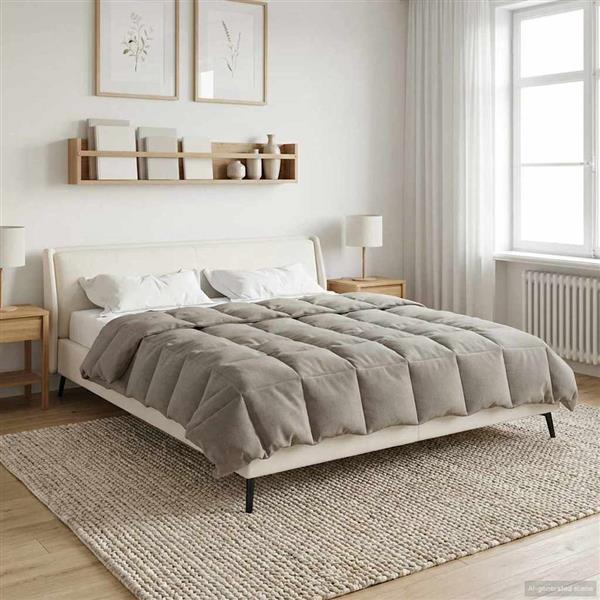 Grote foto vidaxl winter dekbed gekwilt groen 200 x 220 cm microfiber huis en inrichting bedden