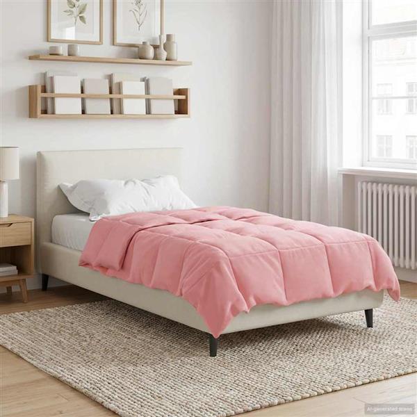 Grote foto vidaxl winter dekbed gekwilt roze 155 x 220 cm microfiber huis en inrichting bedden