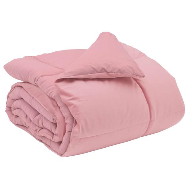 Grote foto vidaxl winter dekbed gekwilt roze 140 x 220 cm microfiber huis en inrichting bedden