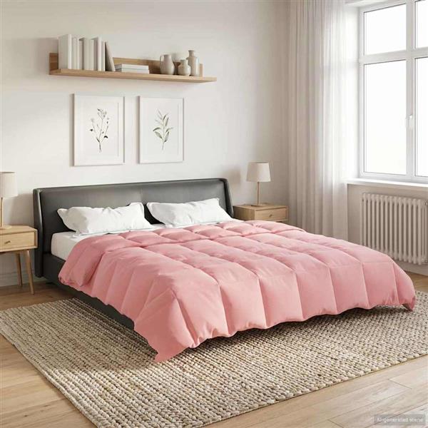 Grote foto vidaxl winter dekbed gekwilt roze 200 x 200 cm microfiber huis en inrichting bedden