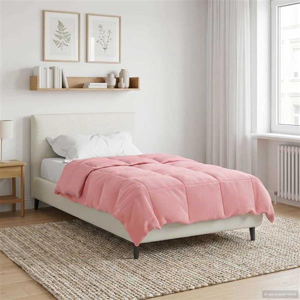 Grote foto vidaxl winter dekbed gekwilt roze 135 x 200 cm microfiber huis en inrichting bedden