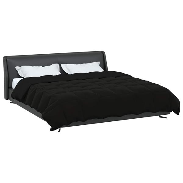 Grote foto vidaxl winter dekbed gekwilt zwart 220 x 260 cm microfiber huis en inrichting bedden