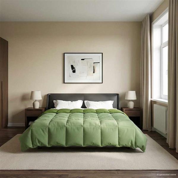 Grote foto vidaxl vol jaar dekbed gekwilt groen 240 x 260 cm microfiber huis en inrichting bedden