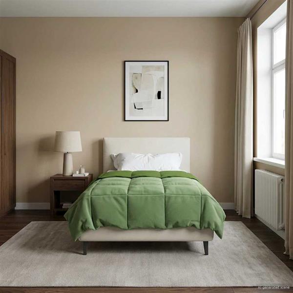 Grote foto vidaxl vol jaar dekbed gekwilt groen 135 x 200 cm microfiber huis en inrichting bedden