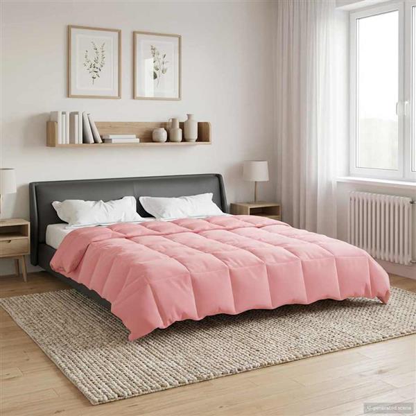 Grote foto vidaxl vol jaar dekbed gekwilt roze 240 x 260 cm microfiber huis en inrichting bedden