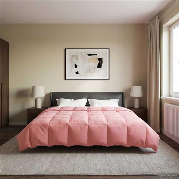 Grote foto vidaxl vol jaar dekbed gekwilt roze 200 x 220 cm microfiber huis en inrichting bedden