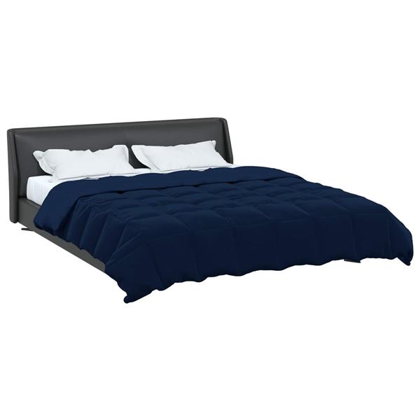Grote foto vidaxl zomer dekbed gekwilt donkerblauw 200 x 240 cm microfiber huis en inrichting bedden