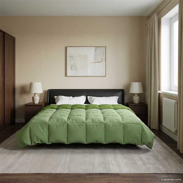 Grote foto vidaxl zomer dekbed gekwilt groen 220 x 260 cm microfiber huis en inrichting bedden