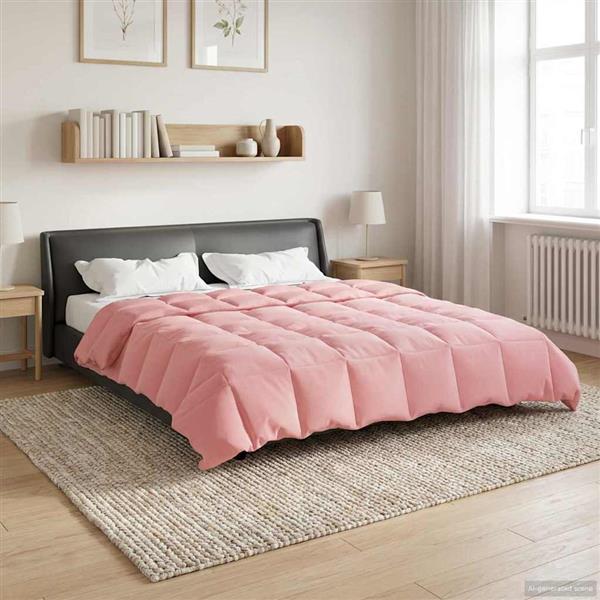 Grote foto vidaxl zomer dekbed gekwilt roze 220 x 240 cm microfiber huis en inrichting bedden