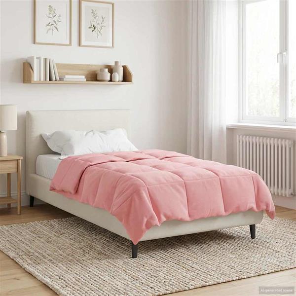 Grote foto vidaxl zomer dekbed gekwilt roze 155 x 220 cm microfiber huis en inrichting bedden