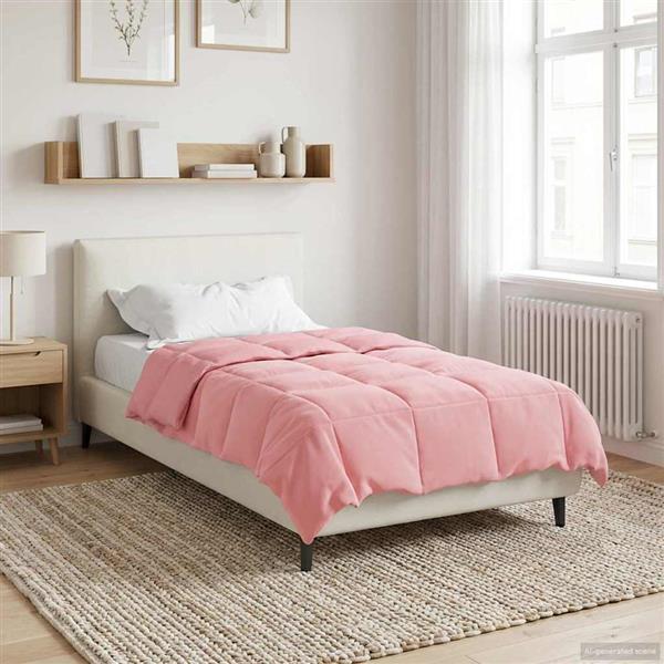 Grote foto vidaxl zomer dekbed gekwilt roze 140 x 220 cm microfiber huis en inrichting bedden