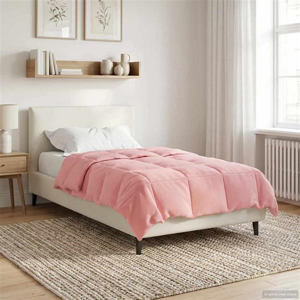 Grote foto vidaxl zomerdekbed gekwilt roze 135 x 220 cm microfiber huis en inrichting bedden