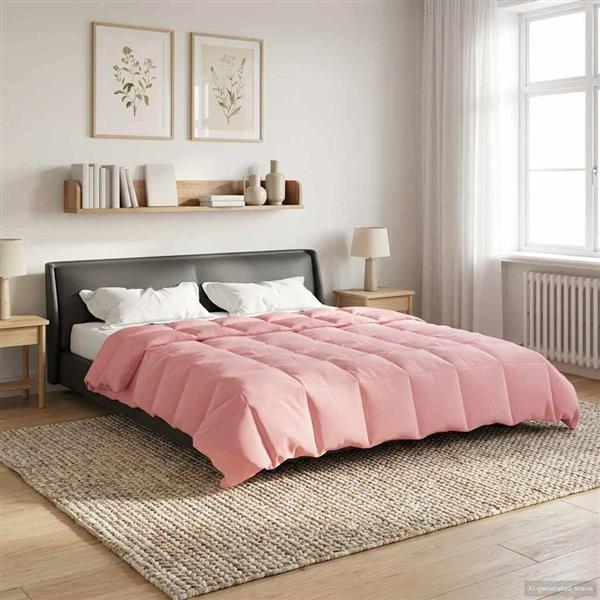 Grote foto vidaxl zomer dekbed gekwilt roze 200 x 240 cm microfiber huis en inrichting bedden