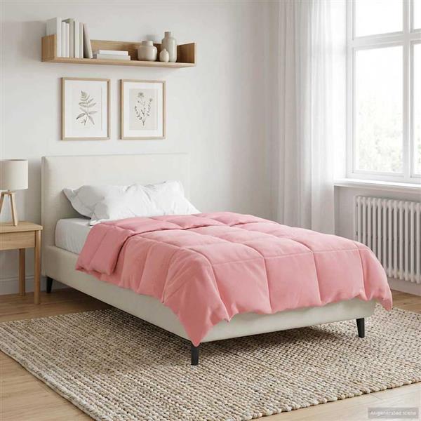 Grote foto vidaxl zomer dekbed gekwilt roze 140 x 200 cm microfiber huis en inrichting bedden